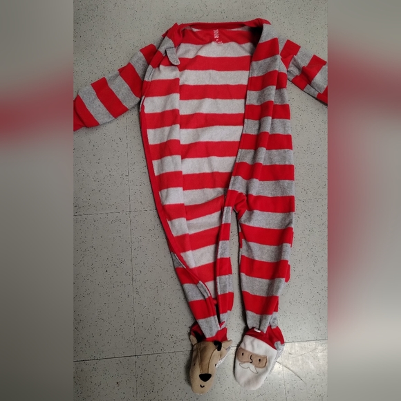 Carter's Just For You Christmas Holiday One Piece Pajamas Size 3T Red Santa PJ - Picture 3 of 11